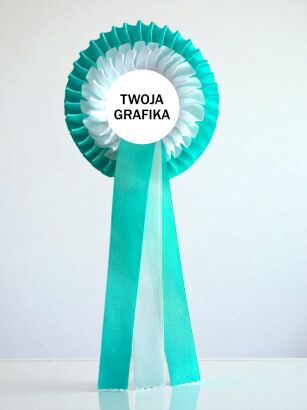 Kotylion podwójny - miętowo-biały