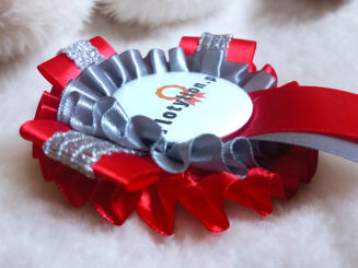 Kotylion podwójny - premium silver - 2
